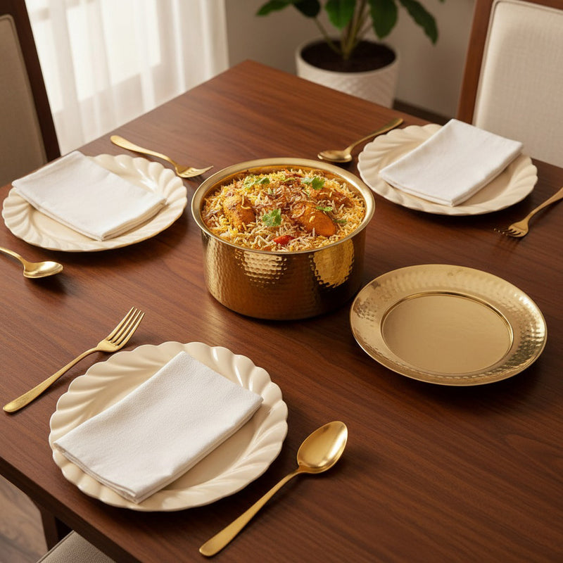 Pure Brass Patila With Lid 2000ml