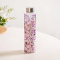 Purple Daisy Leakproof Borosilicate Glass Water Bottle With Lid 1000ml