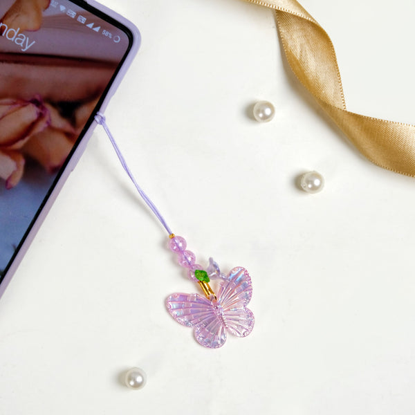 Purple Fairy Dust Butterfly Phone Charm