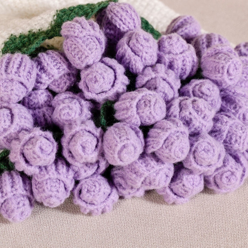 Purple Pastel Crochet Bouquet Throw 80cm