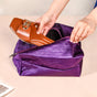 Purple Zippered Shoe Bags For Travel Large Set Of 3