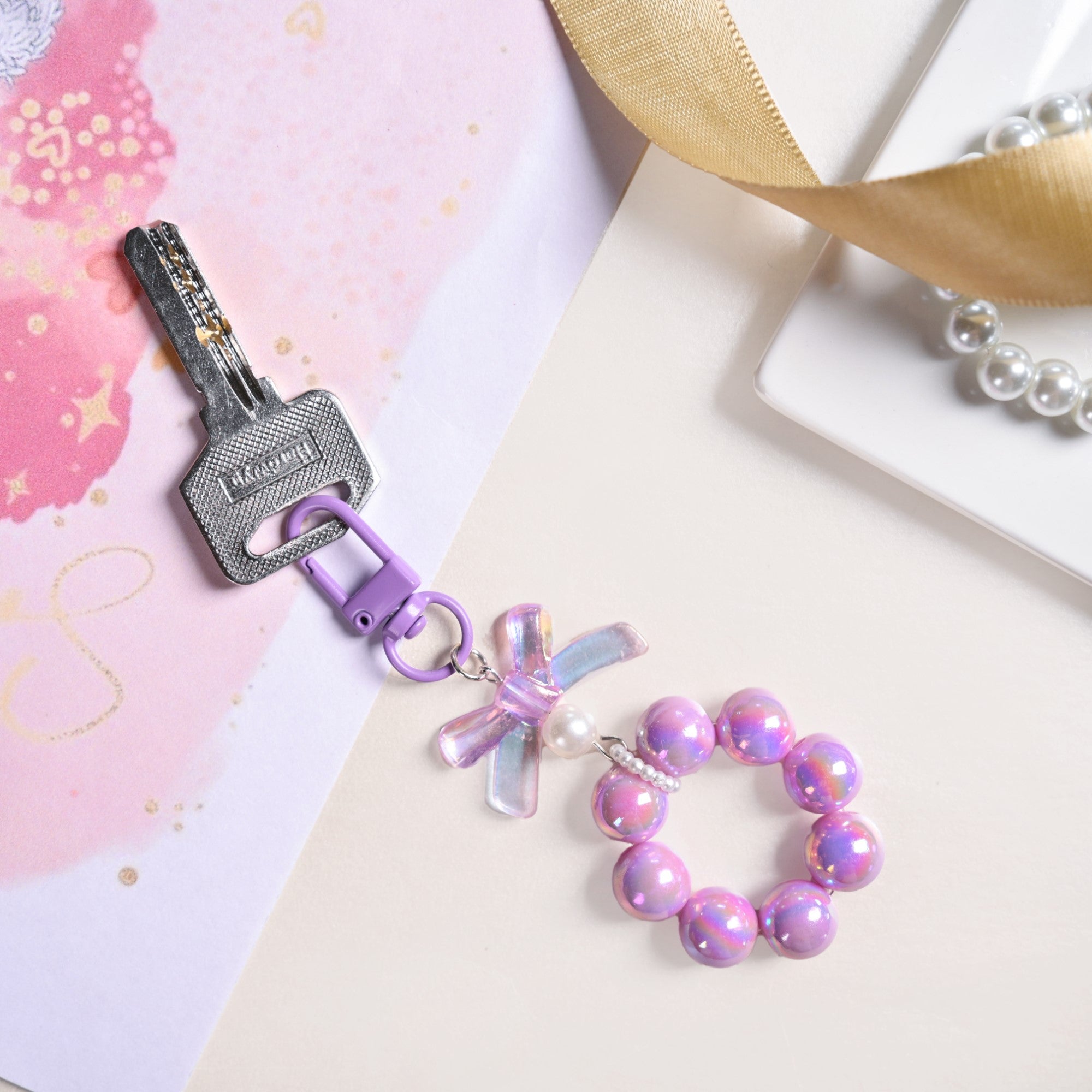 Purple Paradise Hoop Keychain Online - Premium Keychain | Nestasia