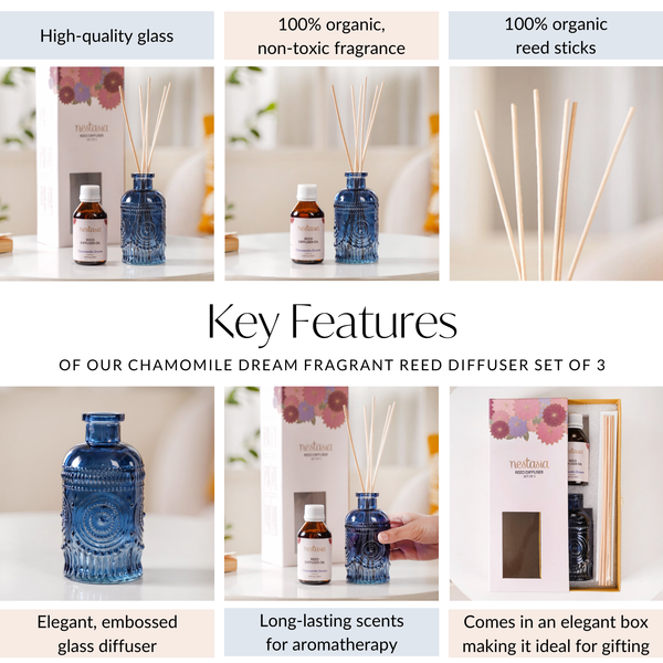 Chamomile Dream Fragrant Reed Diffuser Set Of 3