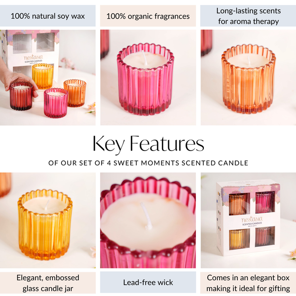 Set Of 4 Sweet Moments Scented Candle