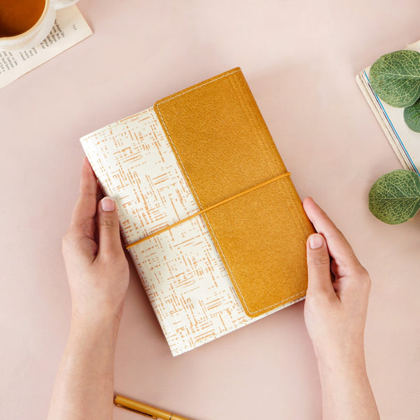 Sustainable Quadrata Pattern Vintage Style Notebook