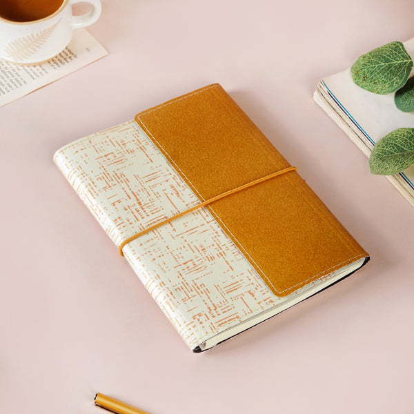 Sustainable Quadrata Pattern Vintage Style Notebook