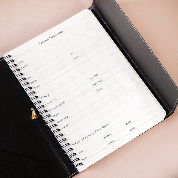 Sustainable Quadrata Pattern Vintage Style Notebook