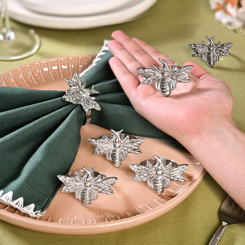 Queen Bee Pure Brass Napkin Holder Set Of 6