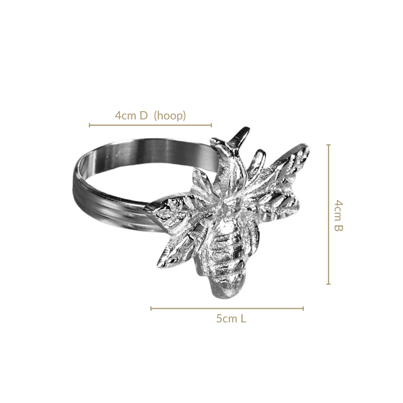 Queen Bee Pure Brass Napkin Holder Set Of 6