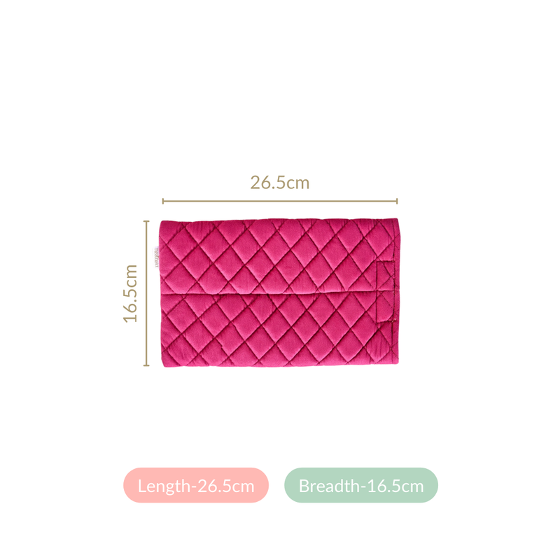 Set Of 2 Quilted Velvet Tissue Holders For Cars