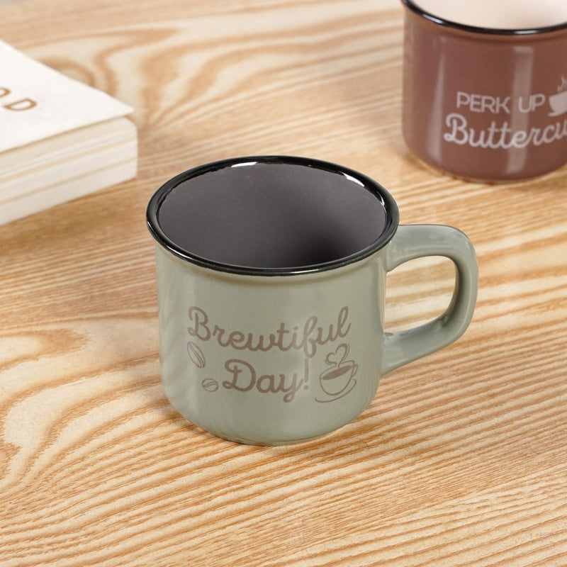 Quirky Quotes Stackable Coffee Mugs Set Of 4 170ml