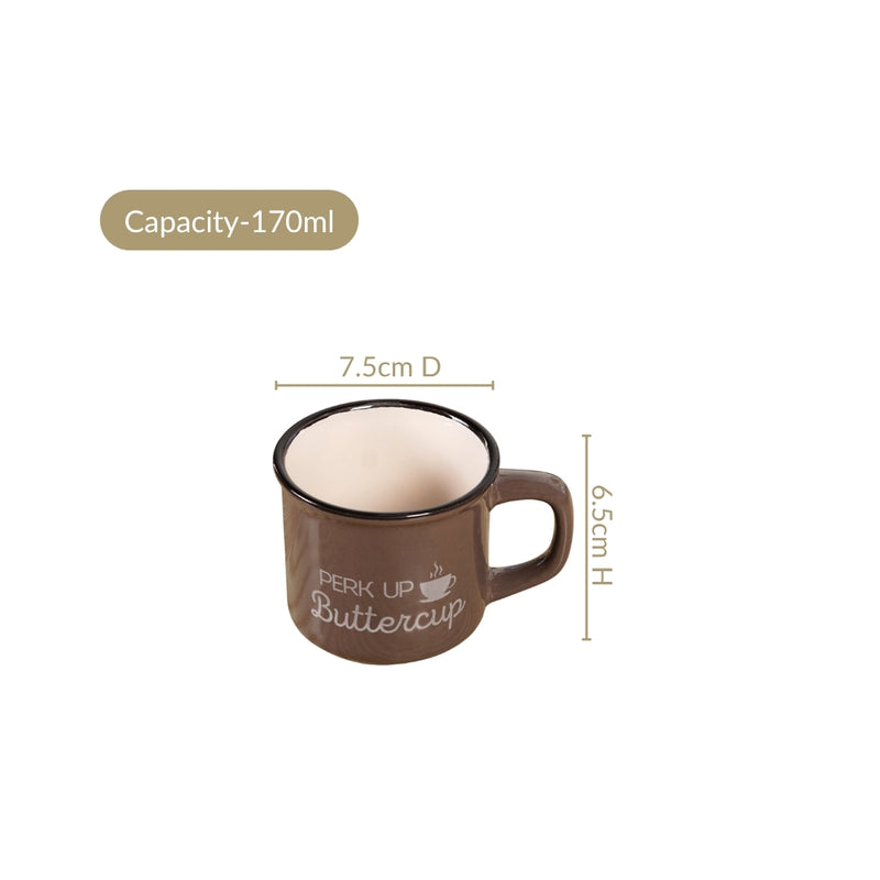 Quirky Quotes Stackable Coffee Mugs Set Of 4 170ml