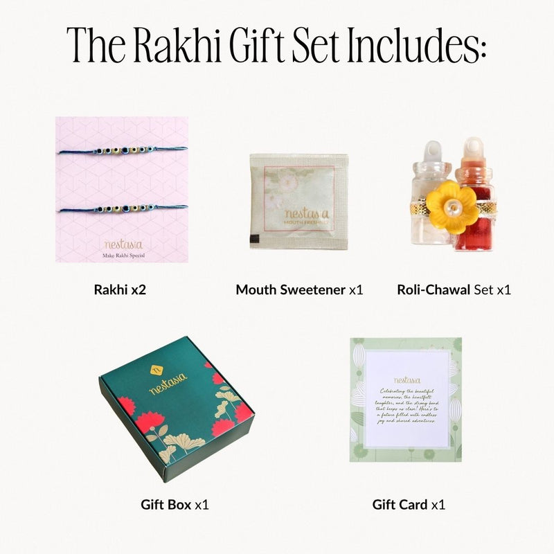 Evil Eye Rakhi For Brother Set Of 4 With Gift Box And Card