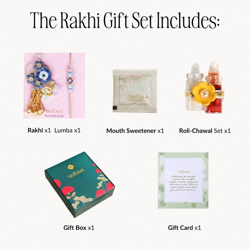 Evil Eye Rakhi Lumba Set For Bhai and Bhabhi