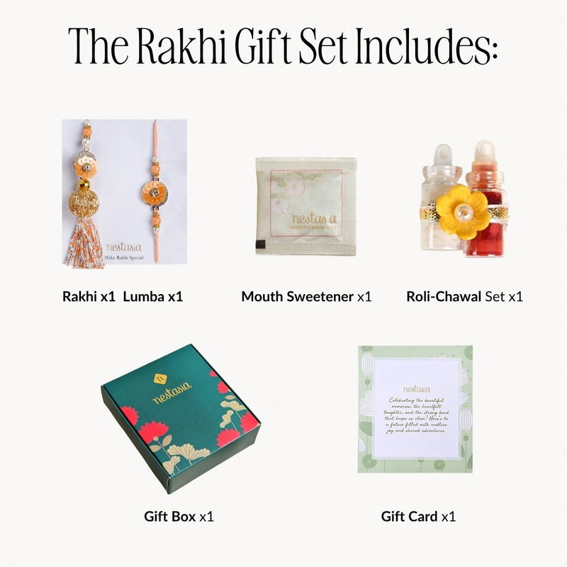 Peach Rakhi Lumba Gift Box