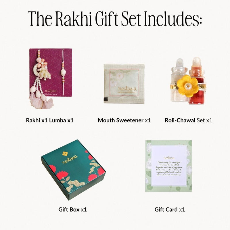 Seashell Serenade Rakhi Lumba Set