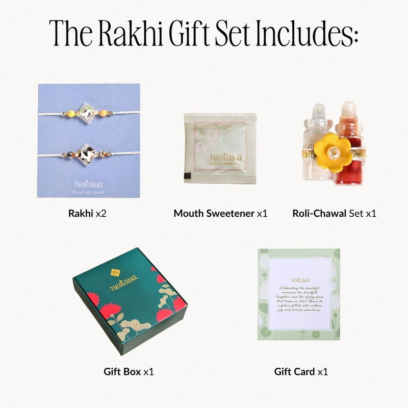 Twin Unicorn Rakhi Gift Set