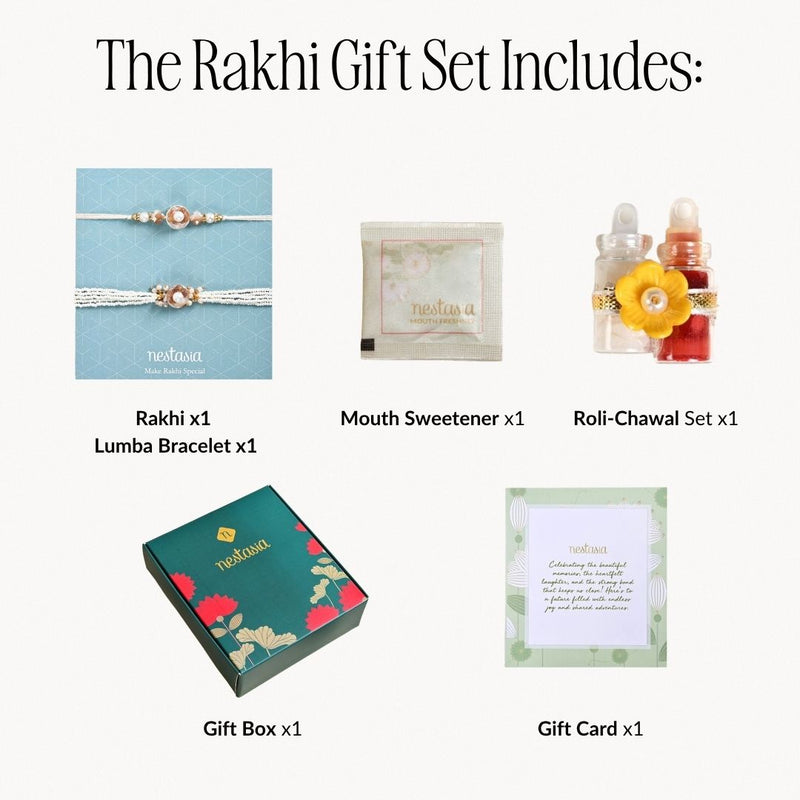 Subtle Sophisticated Rakhi Bracelet Gift Hamper Set