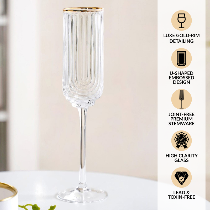Luxe Champagne Glass Set Of 2 240ml