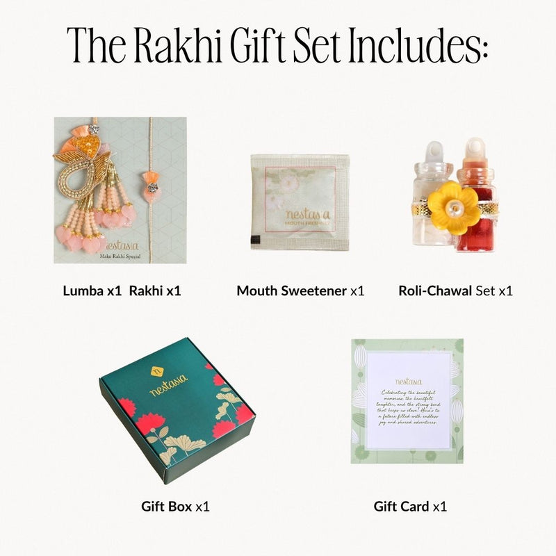 Peach Radiance Rakhi Lumba Set