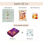 Twin Flowers Set Of 3 Rakhi Gift Box
