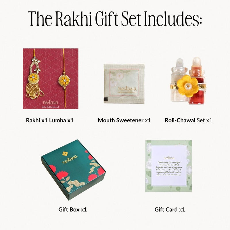 Sunflower Yellow Rakhi Lumba Set