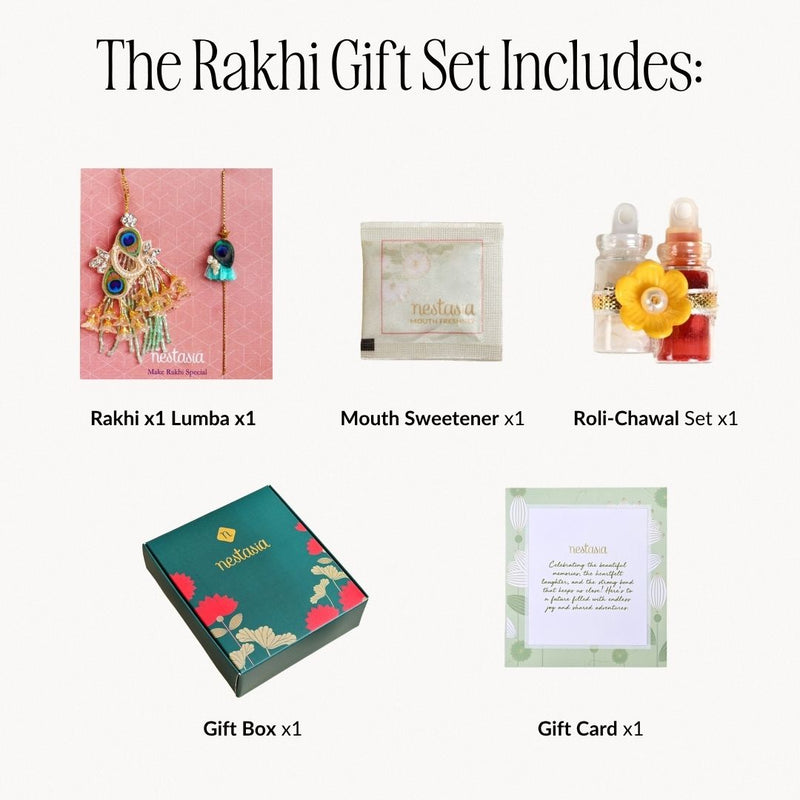 Peacock Grace Rakhi Set