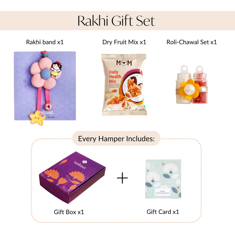 Flower Rakhi Gift Set For Kids