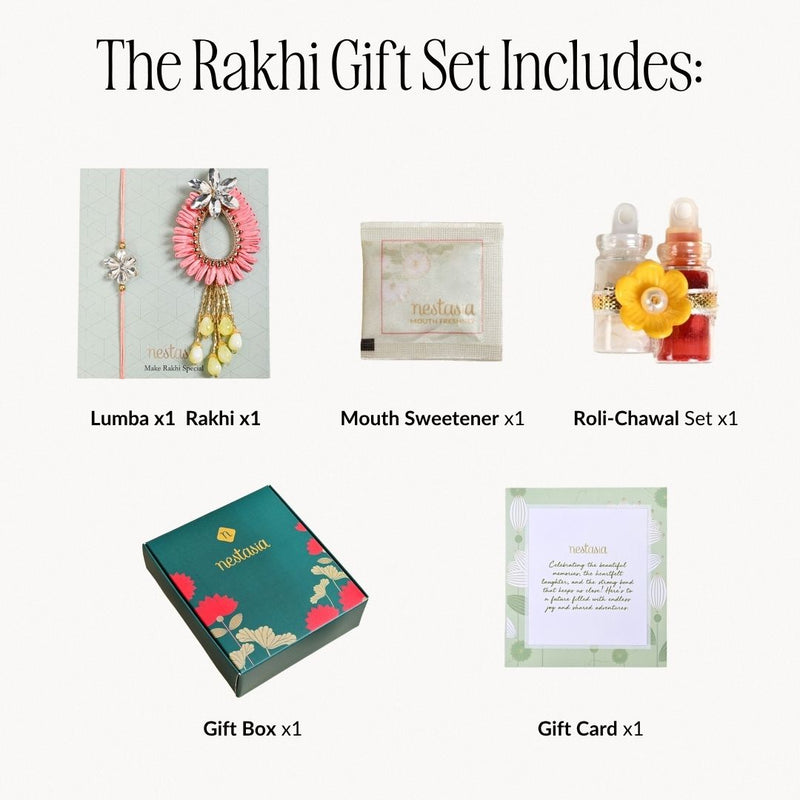 Coral Blossom Rakhi Lumba Gift Set