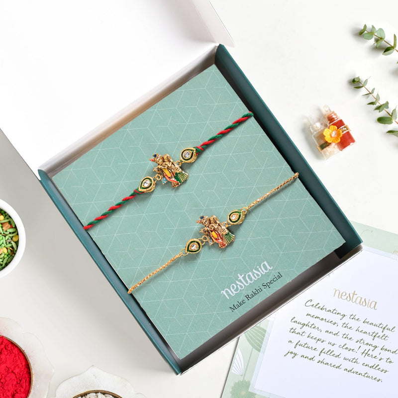 Radha Krishna Rakhi Gift Set