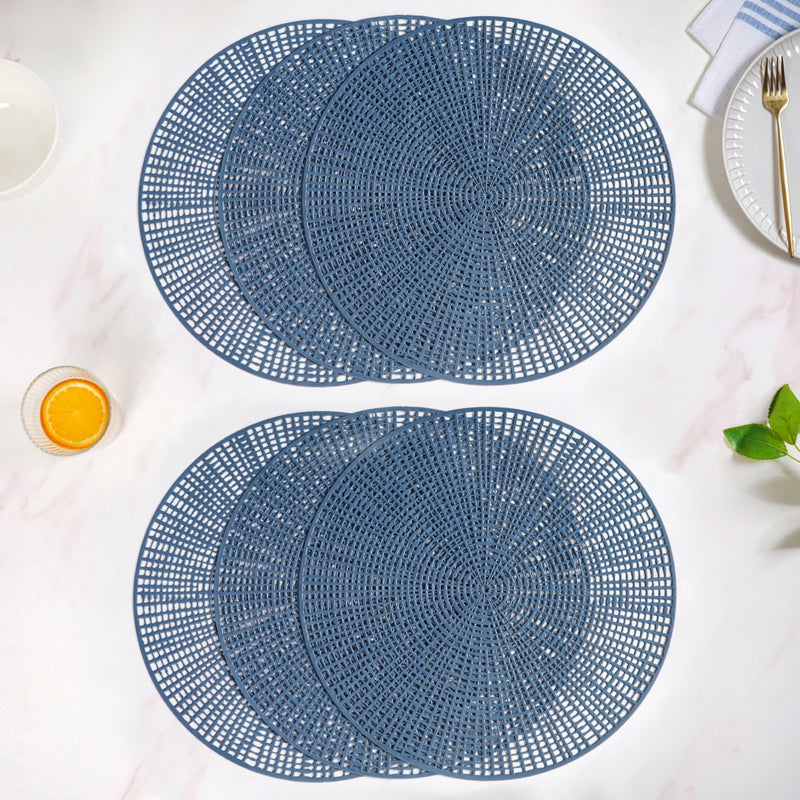 Radial Blue Web Placemat Set Of 6