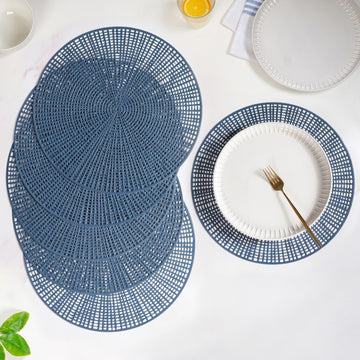 Radial Blue Web Placemat Set Of 6