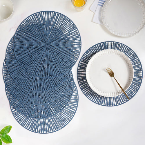 Radial Blue Web Placemat Set Of 6