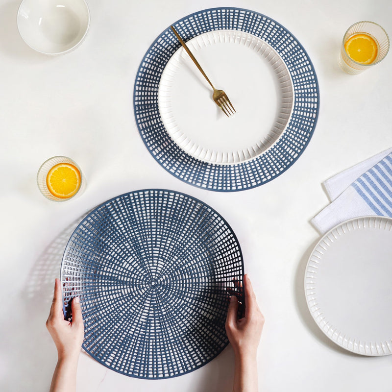 Radial Blue Web Placemat Set Of 6