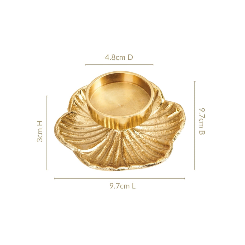 Radiant Bloom Aluminium Tealight Holder Set Of 2