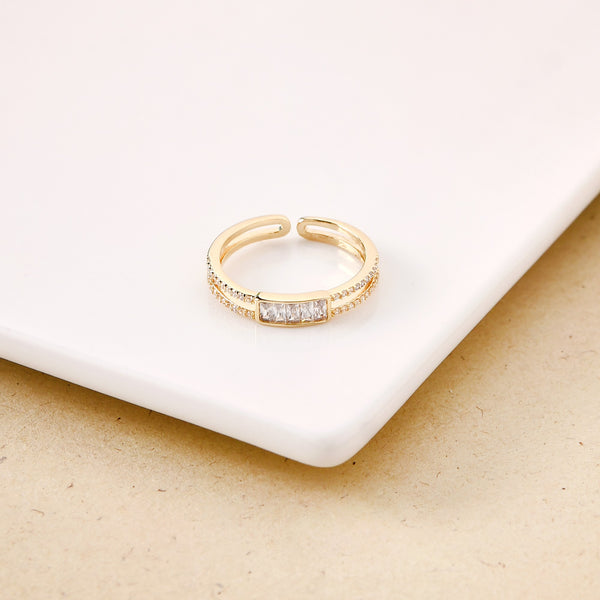 Radiant Dual Strand Gold Ring