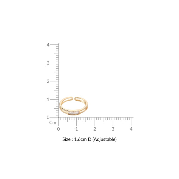 Radiant Dual Strand Gold Ring