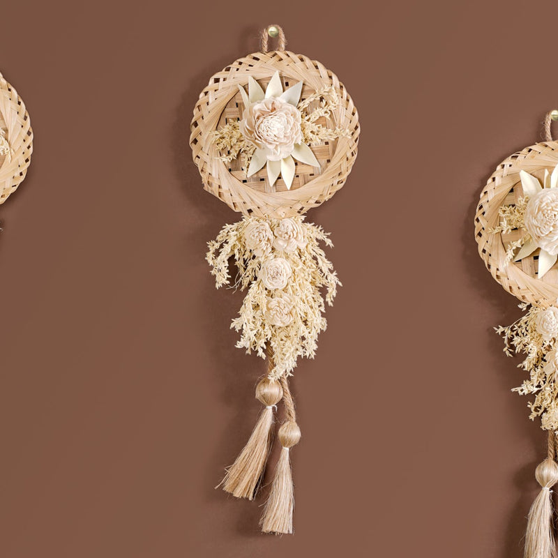 Radiant Petals Dried Flower Wall Decor Set Of 4