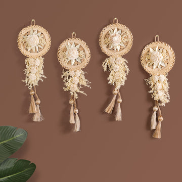 Radiant Petals Dried Flower Wall Decor Set Of 4