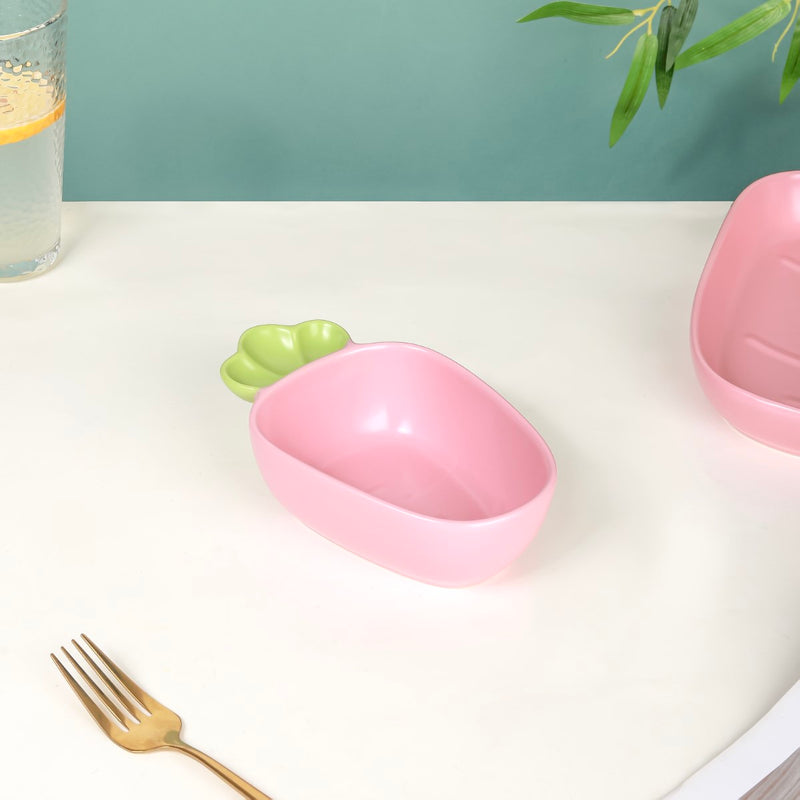 Radish Ceramic Snack Dish Pink 300 ml - Snack bowl, ceramic bowl, small bowl