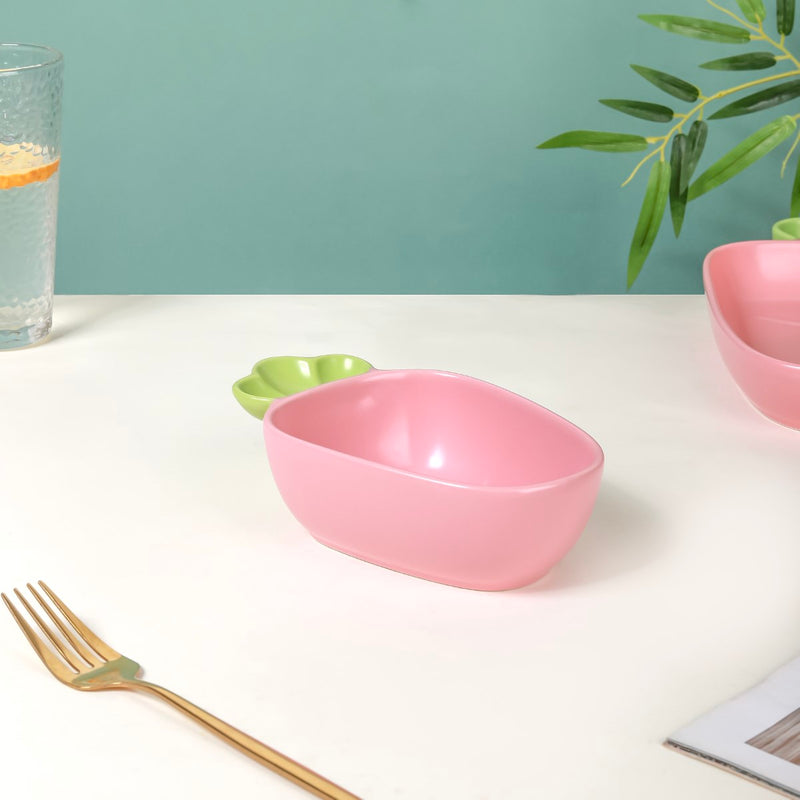 Radish Ceramic Snack Dish Pink 300 ml - Snack bowl, ceramic bowl, small bowl