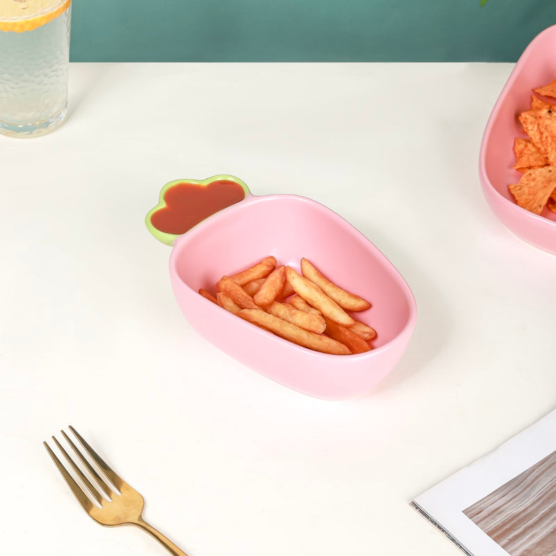 Radish Ceramic Snack Dish Pink 300 ml - Snack bowl, ceramic bowl, small bowl