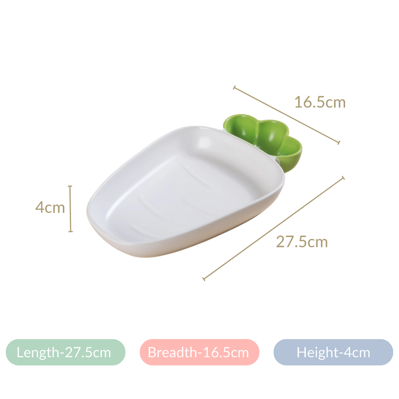 Chip And Dip Platter White Raddish 550 ml - Ceramic platter, chip and dip platter, ceramic serving platter, serving platter