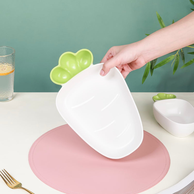 Chip And Dip Platter White Raddish 550 ml - Ceramic platter, chip and dip platter, ceramic serving platter, serving platter