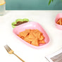 Ceramic Chip And Dip Platter Pink 550 ml - Ceramic platter, chip and dip platter, ceramic serving platter, serving platter