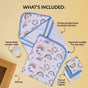 Rainbow Toddler Gift Hamper With Swaddle Towel Napkin Rattle Set Of 6