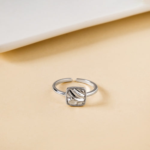 Raw Charm Hammered Silver Ring
