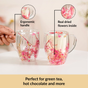 Real Pink Flowers Ribbed Double Walled Mug Set Of 2 350ml