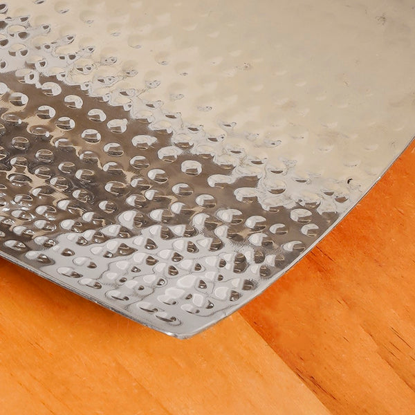 Curved Stainless Steel Hammered Food Platter 25x15cm