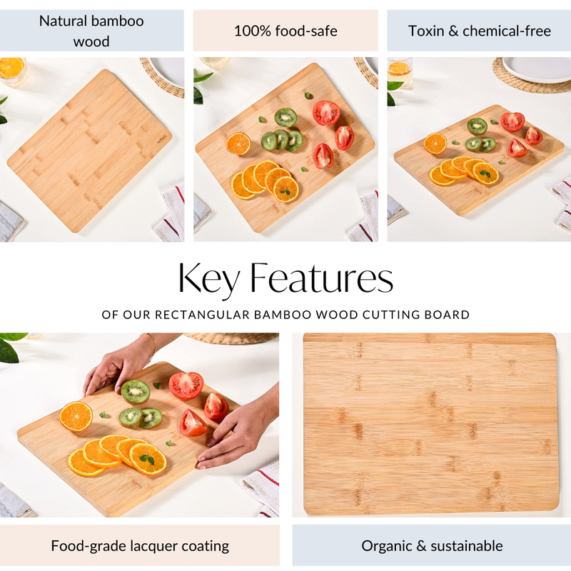 Rectangular Bamboo Wood Cutting Board